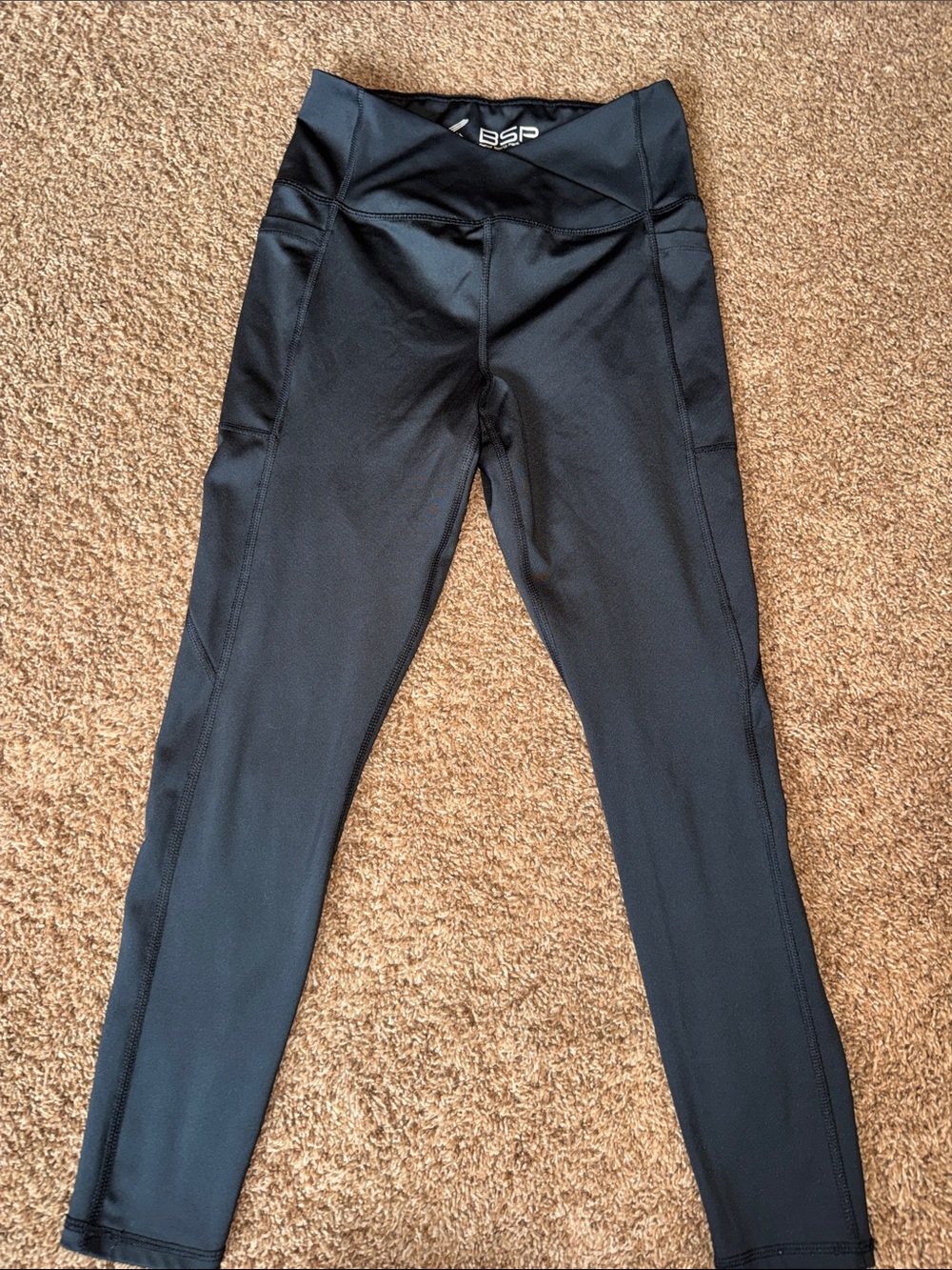 BSP Women's Black High-Waist Performance Leggings